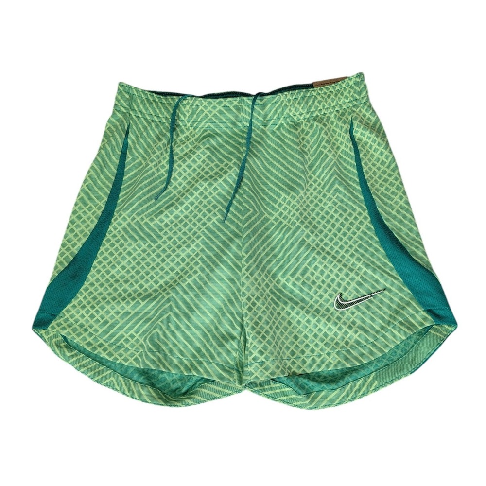 Nike Womens Dri-FIT Soccer Shorts Green Geometric Pattern DV2867-370 XS New - Picture 1 of 8